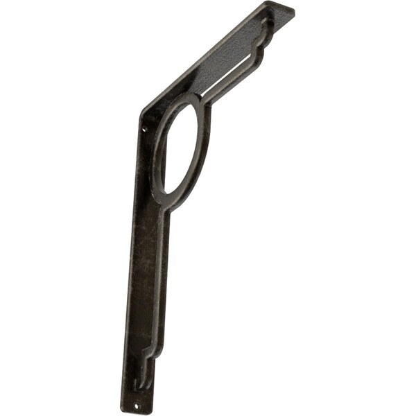 Ekena Millwork Maria Wrought Iron Bracket, (Single center brace), Antiqued Warm Silver 1 1/2"W x 10"D x 12"H BKTM01X10X12SMAAWS - main